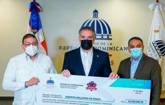 Gobierno entrega primera partida de RD$60 millones para el Festival Deportivo Navideño