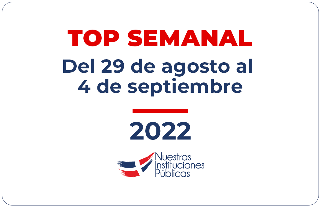 Top Semanal del 29 de agosto al 4 de septiembre 2022