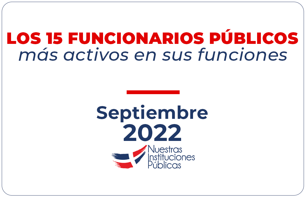 Los 15 Funcionarios Públicos mas activos al 1ro. de Septiembre 2022