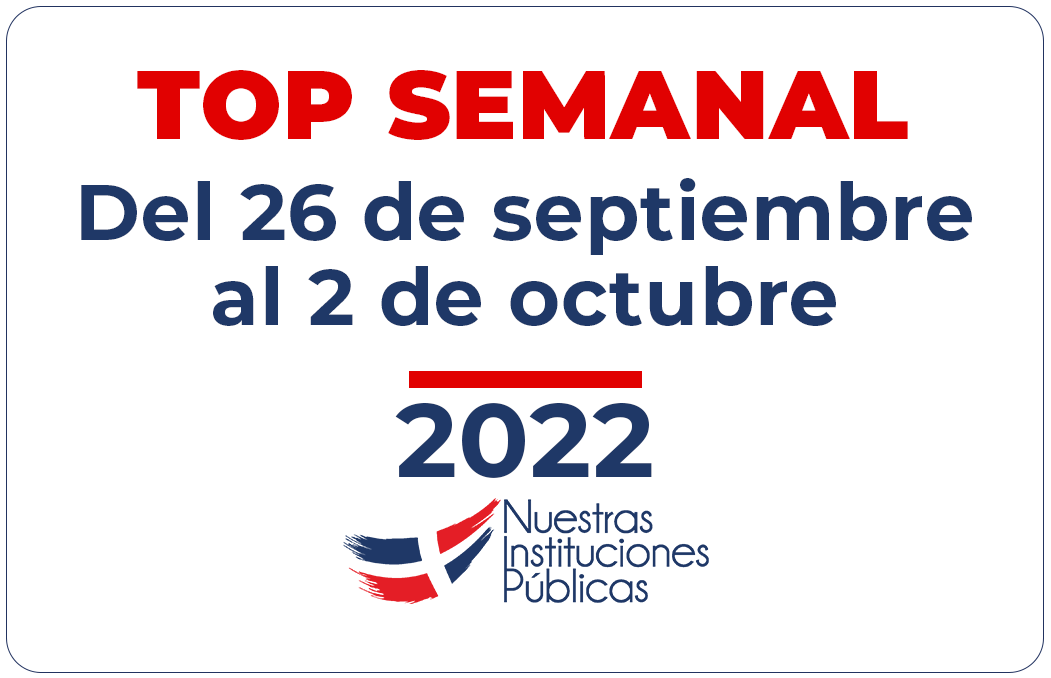 Top Semanal del 26 de septiembre al 2 de octubre de 2022