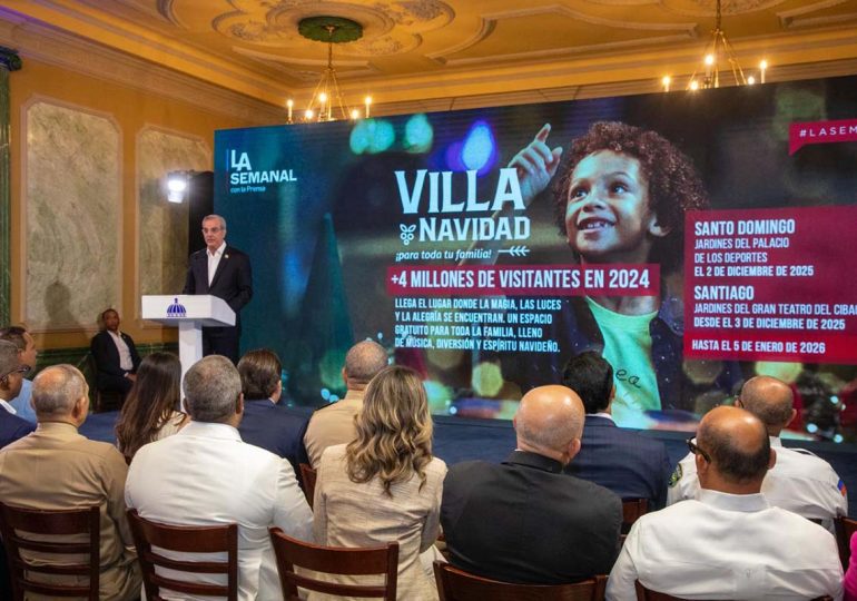 Presidente Abinader anuncia amplia agenda de almuerzos y cenas navideñas, Villa Navidad, entrega de bonos y juguetes